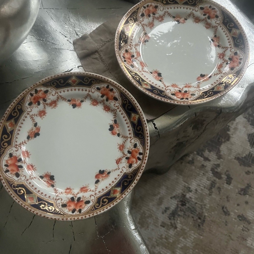 Pair of early 1900s sandwich plates cute bed breakfast or breakfast plates